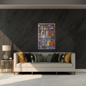 Julie Tugwell Art <br>Inside Out Man<br>Oil on Stretched Canvas<br>900 mm x 600 mm