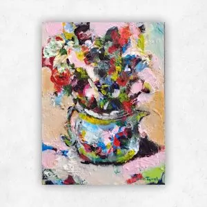 Palette Petals 1 — Acrylic on Board, 150 × 200 mm