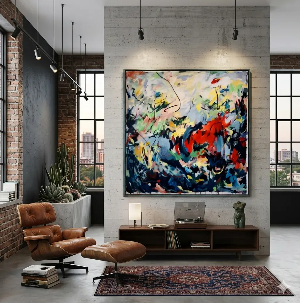 One Last Look At The Red Sun — Acrylic on loose canvas, 1270 × 1290 mm - Image 2