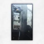 June 7th Laundry (Knysna Fires) — Oil on Board, 460 × 280 mm
