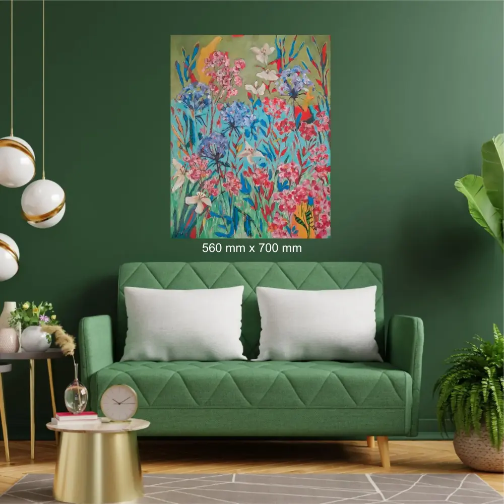 Julie Tugwell Art <br> A Garden of Dreams <br> Acrylic on Stretched Canvas <br> 560 mm x 700 mm