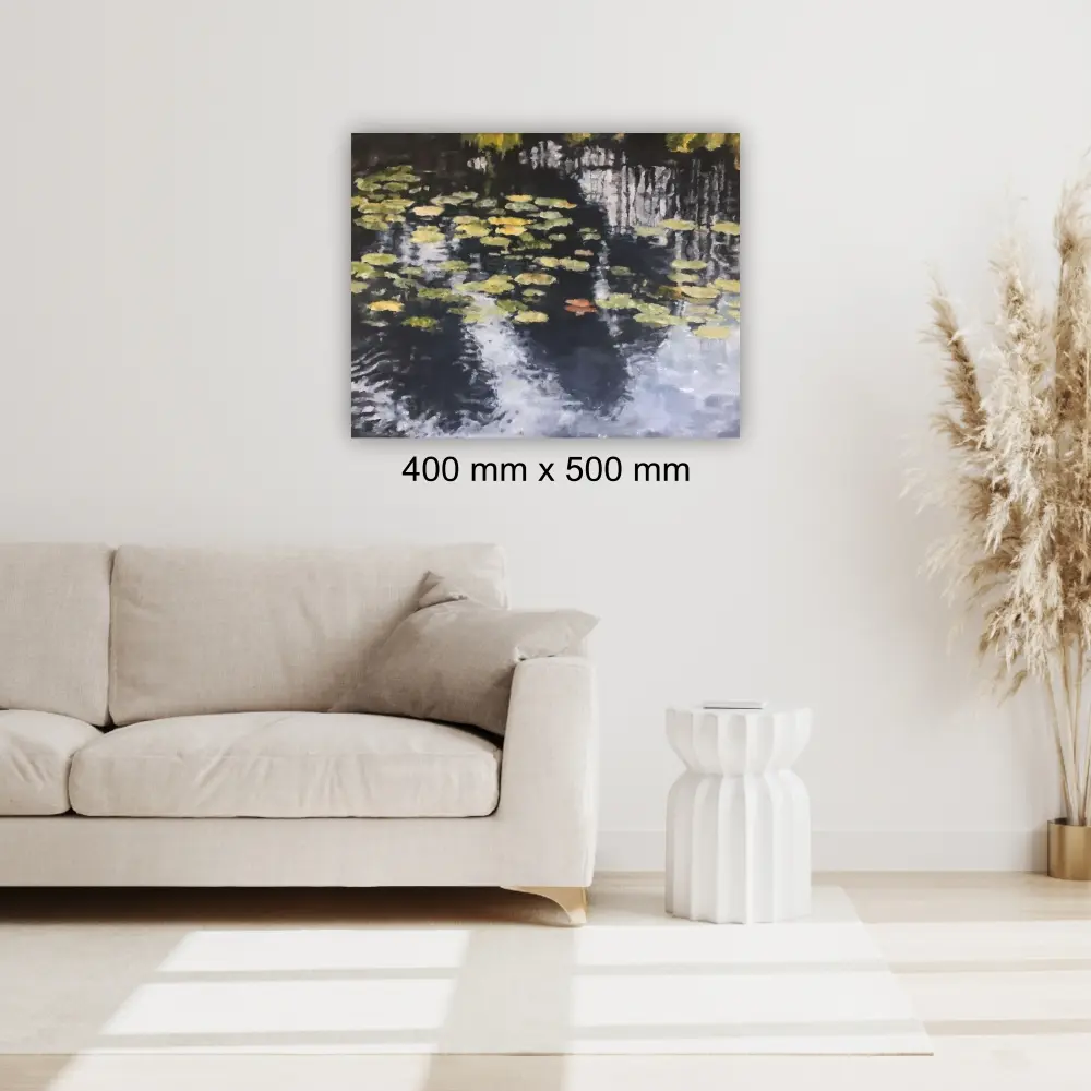 Julie Tugwell Art <br>Pezula Lily Pond 8<br>Oil on Stretched Canvas<br>400 mm x 500 mm