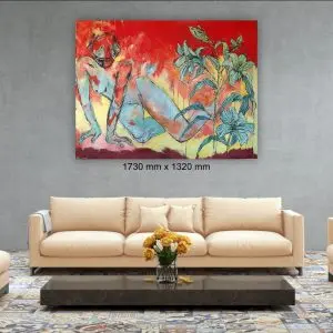 Behold the Course of the Sun by Julie Tugwell Art, Acrylic and Charcoal on Stretched Canvas, 1730 mm x 1320 mm