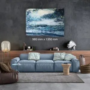 Abstract Sea by Julie Tugwell Art, Acrylic on Unstretched Canvas, 980 mm x 1350 mm