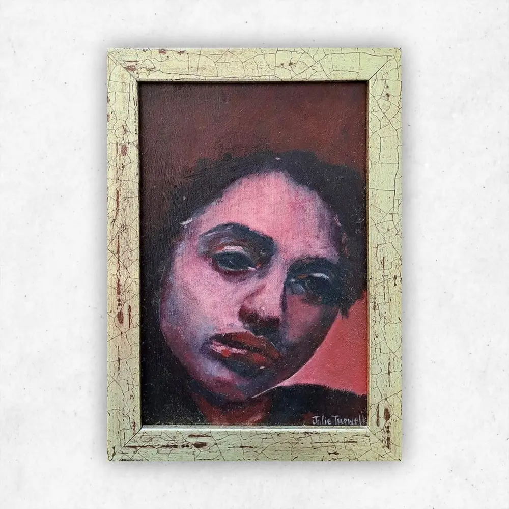 Julie Tugwell Art <br>Ignis Fatuus : A Deceptive Goal or Hope <br>Oil on Board - Framed<br>140 mm x 90 mm