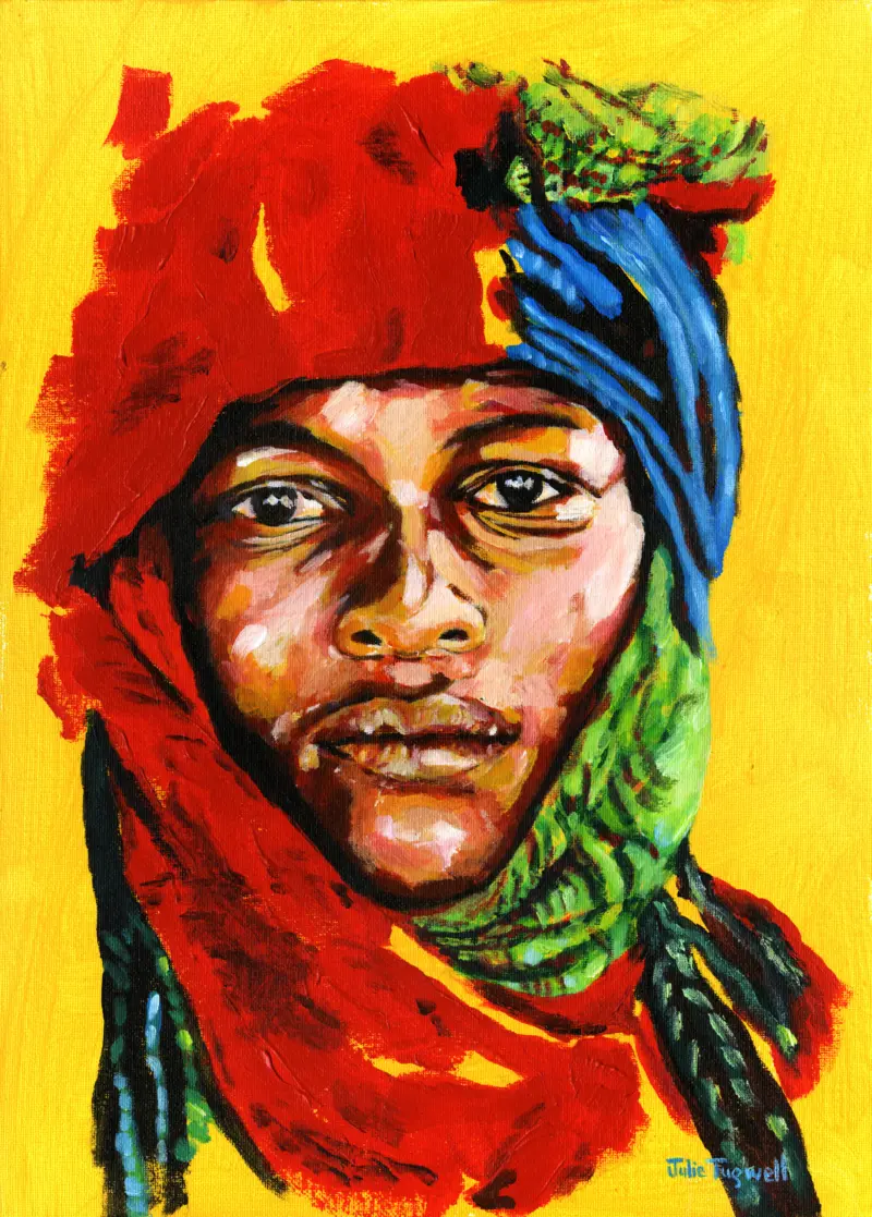 My African Warrior — painting by Julie Tugwell