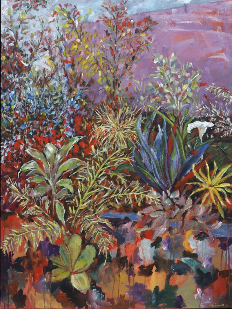 My Painting Laughs In Flowers 1 — painting by Julie Tugwell