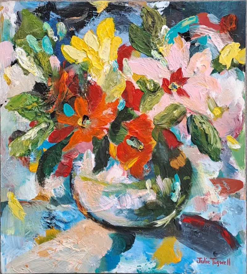 Palette Petals 3 — painting by Julie Tugwell