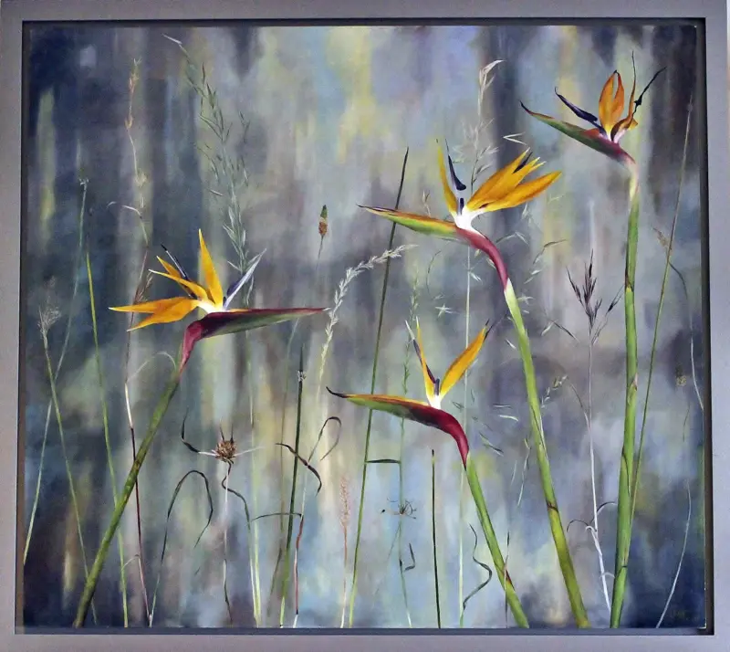 Dancing Strelitzia — painting by Julie Tugwell