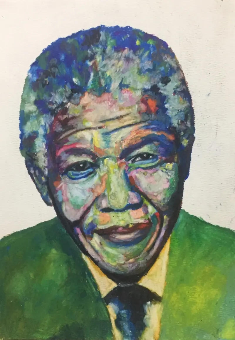 Mandela — painting by Julie Tugwell