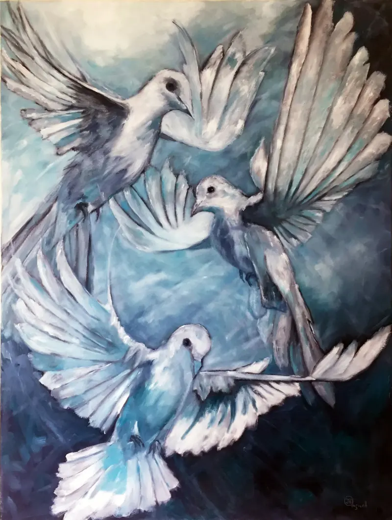 Hope, Faith , Love — painting by Julie Tugwell